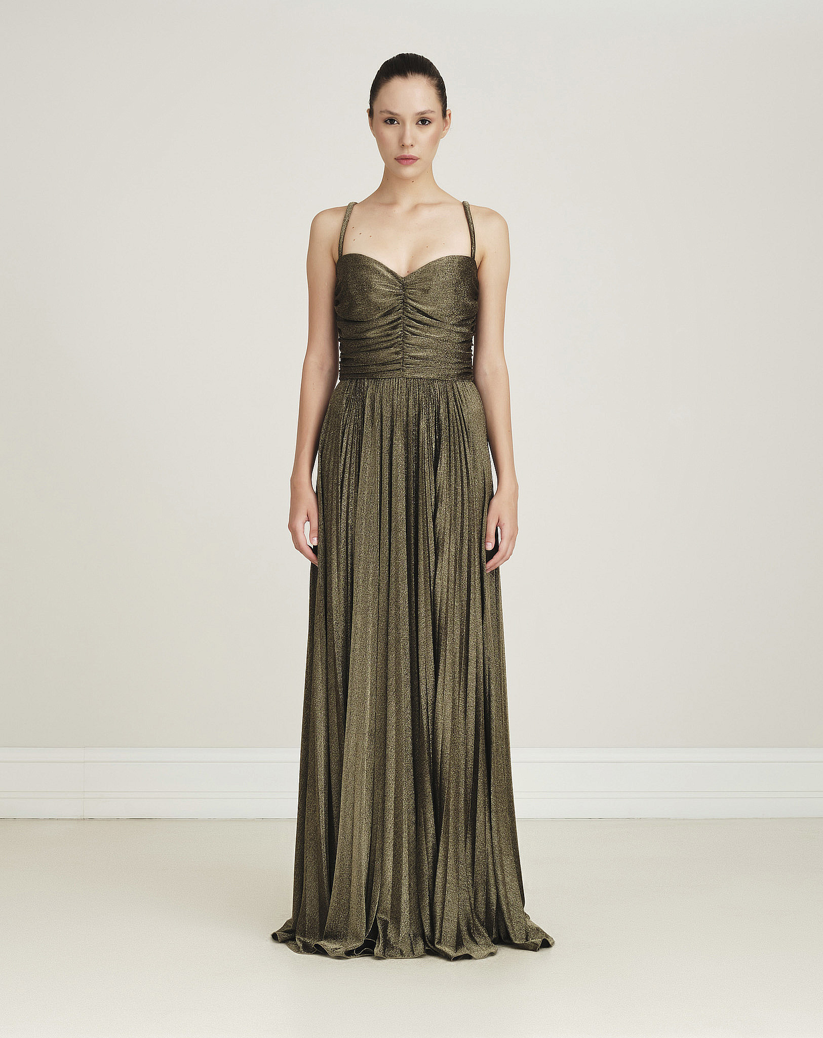 Dolce & Gabbana - Bronze Maxi Gown Dress IT42